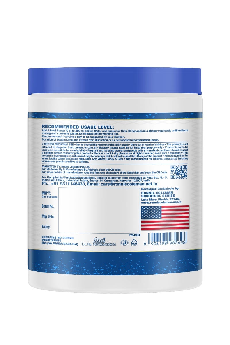 Ronnie Coleman Yeah Buddy Pre-Workout 270 Gm Strawberry Lemonade