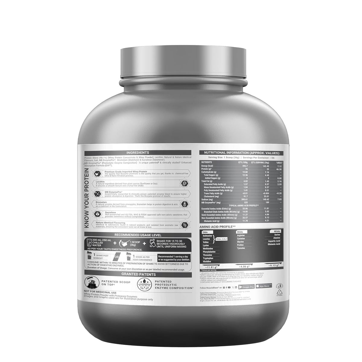 MUSCLEBLAZE BIOZYME PERFORMANCE WHEY 2 KG KESAR THANDAI