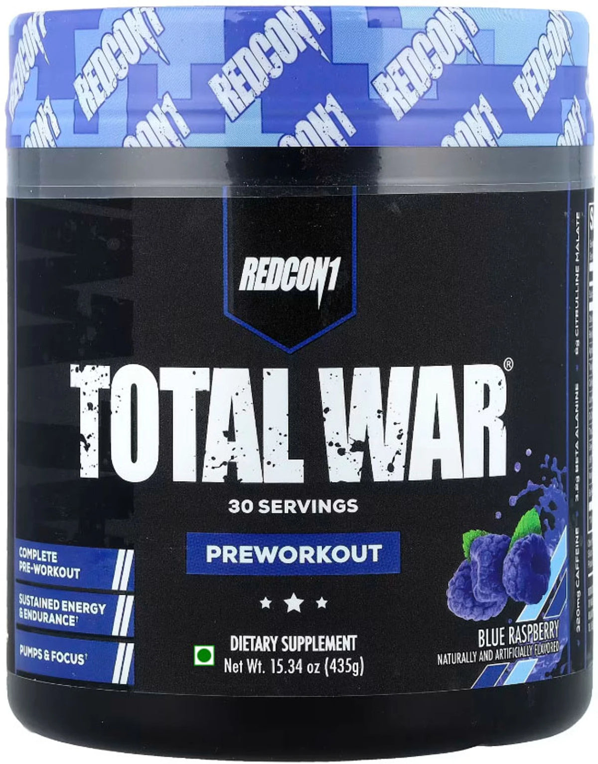 REDCON1 TOTAL WAR PRE-WORKOUT 435 GM BLUE RASPBERRY