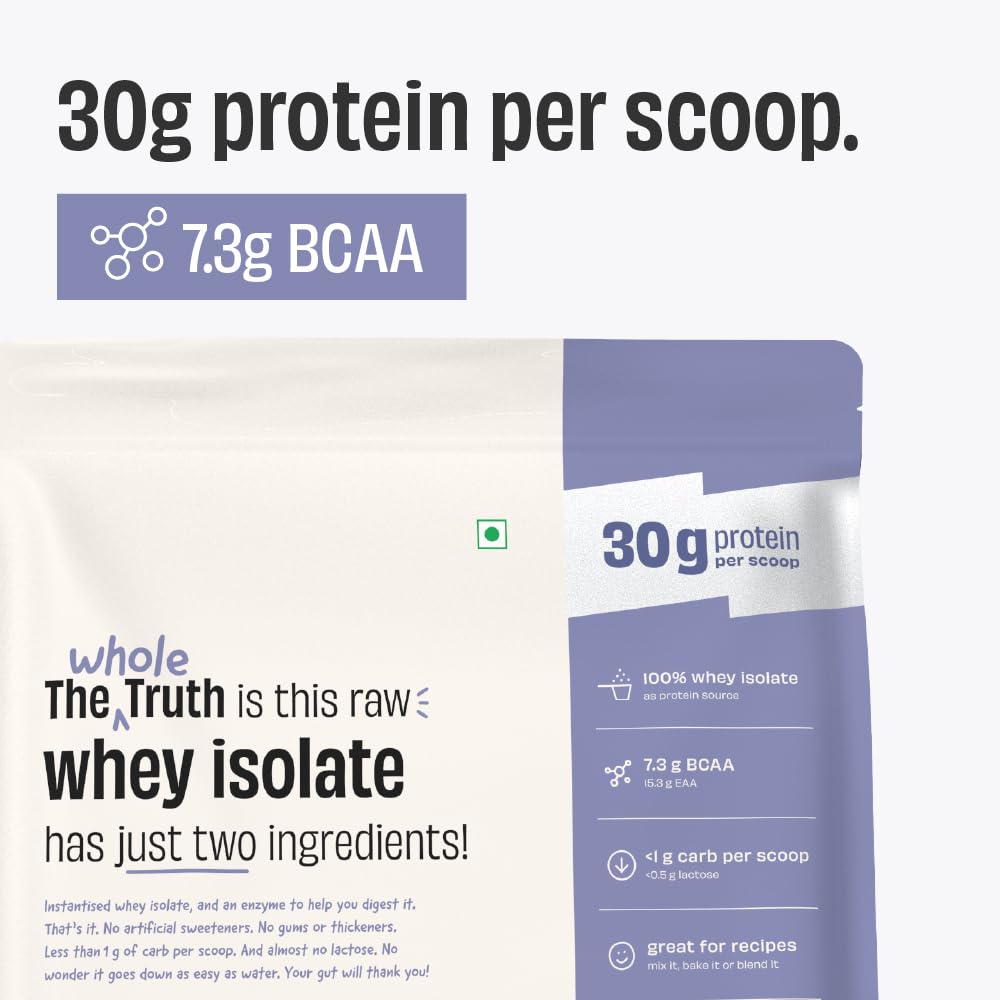 THE WHOLE TRUTH RAW WHEY PROTEIN ISOLATE 1 KG UNFLAVOURED