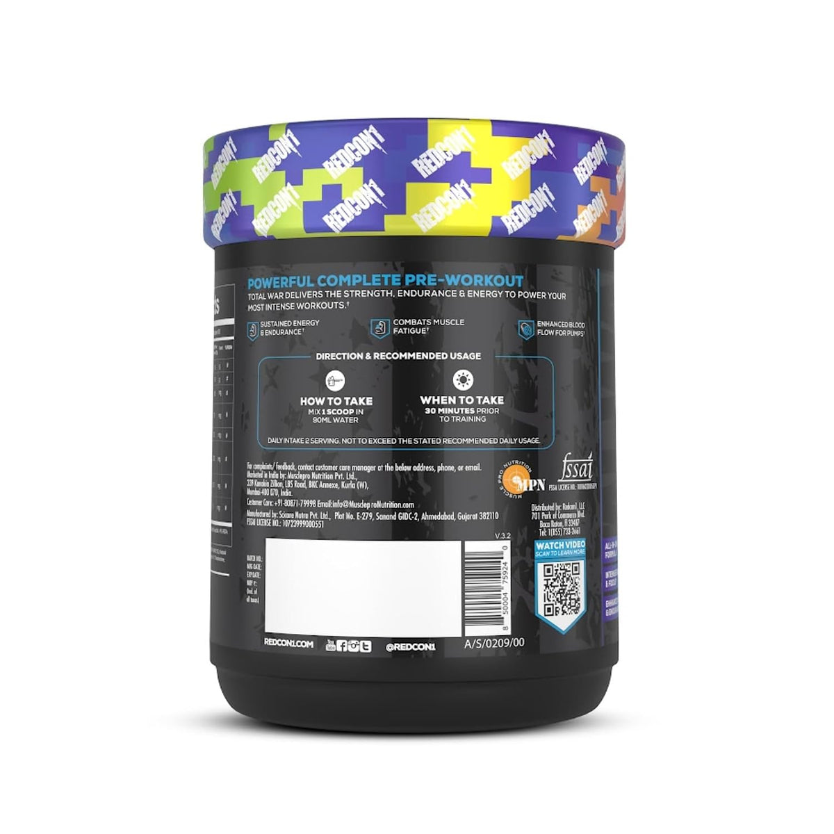 REDCON1 TOTAL WAR PRE-WORKOUT 420 GM RAINBOW CANDY