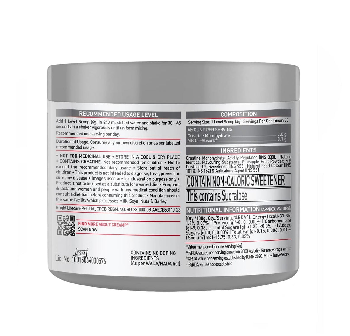 Muscleblaze Creamp Creatine 120 Gm Citrus Blast