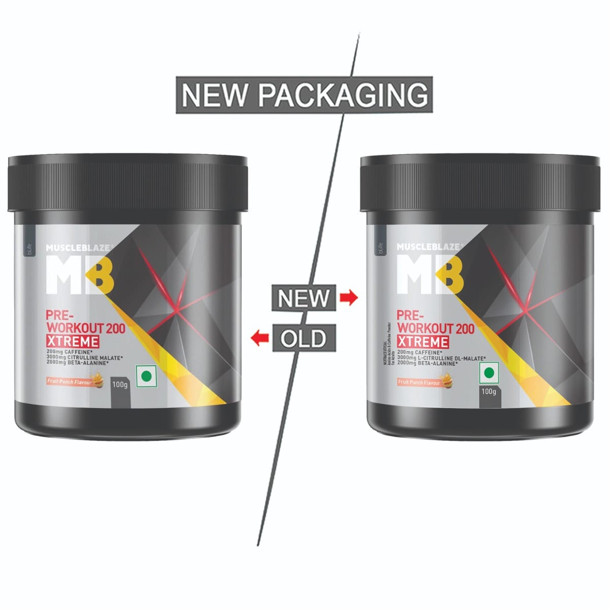 Muscleblaze Pre-Workout 200 Xtreme 100 Gm Fruit Punch