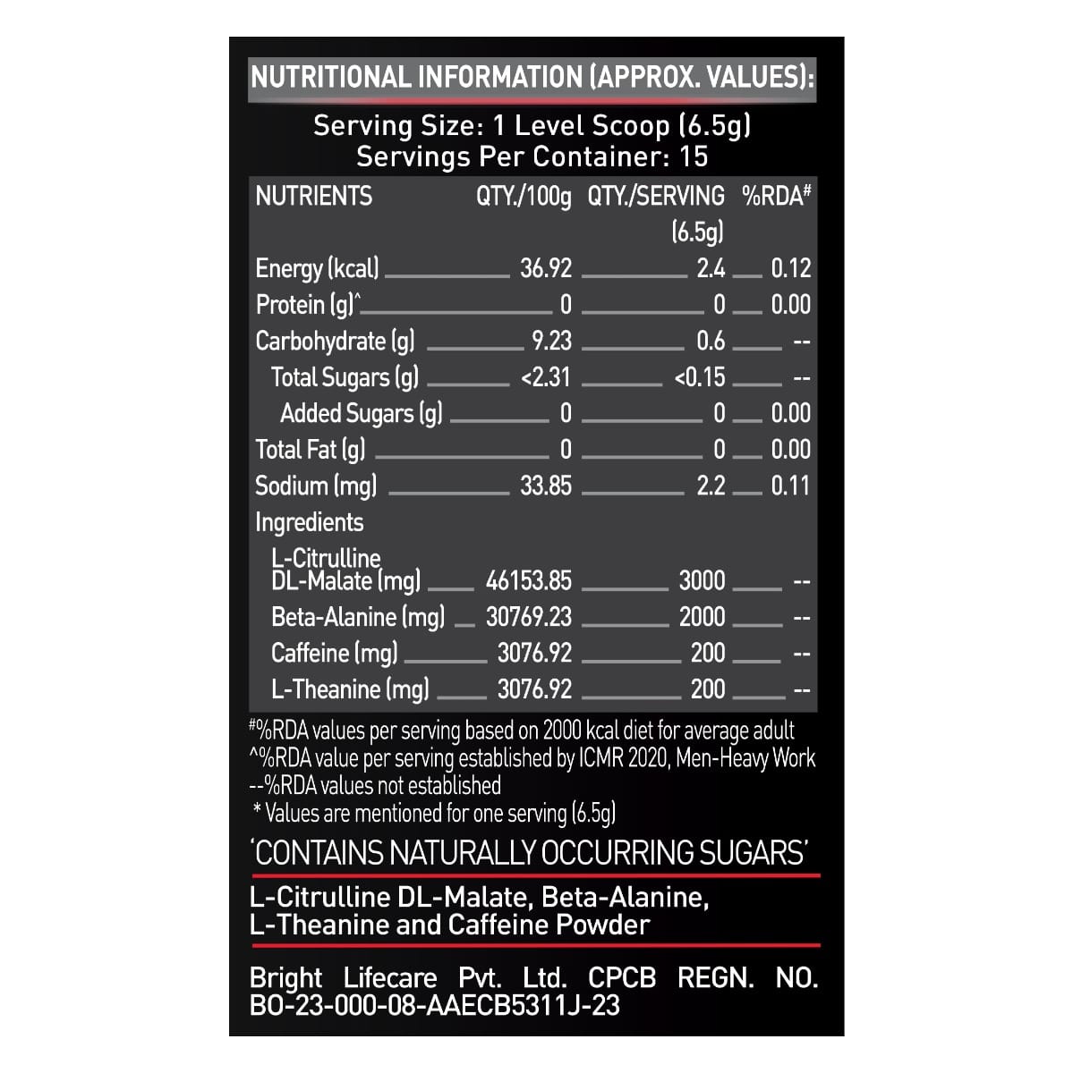 Muscleblaze Pre-Workout 200 Xtreme 100 Gm Fruit Punch