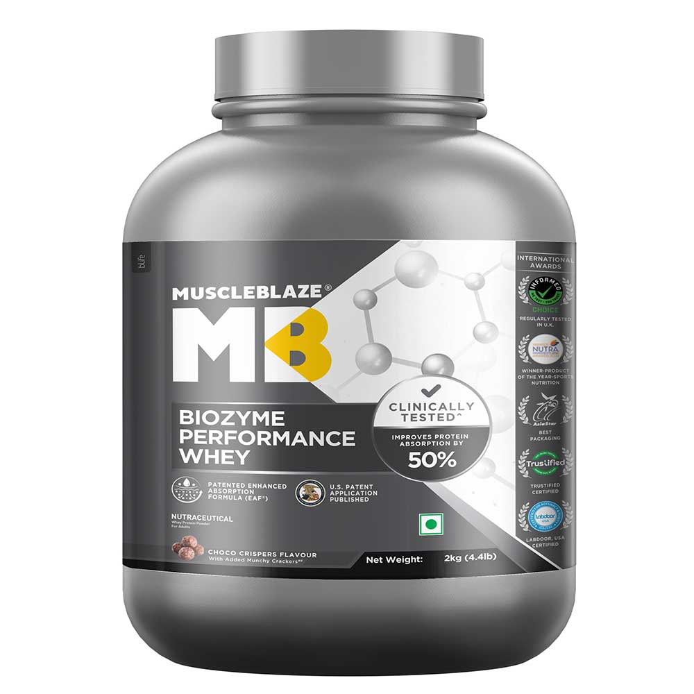 Muscleblaze Biozyme Performance Whey 2 Kg Choco Crispers - Front