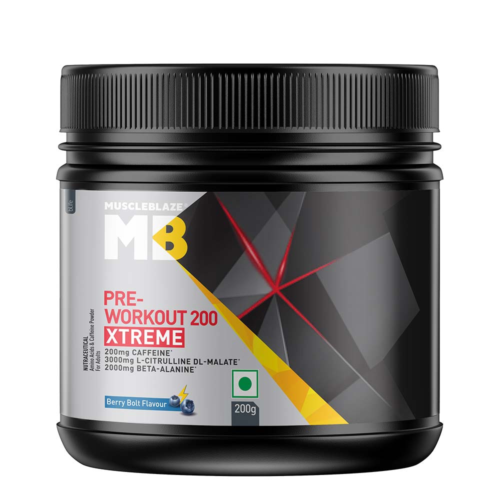 Muscleblaze Pre-Workout 200 Xtreme 200 Gm Berry Bolt - Front