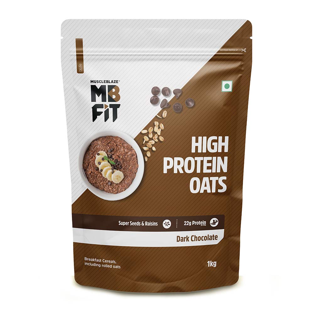 Muscleblaze High Protein Oats 1 Kg Dark Chocolate - Front