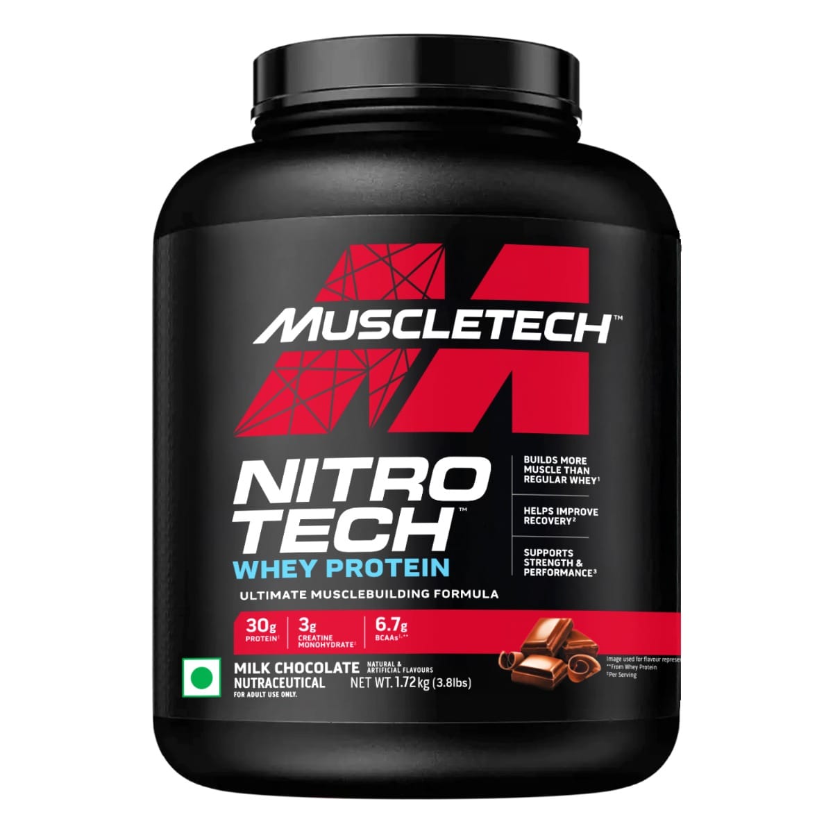 Muscletech Nitrotech Whey Protein 1.72 Kg Milk Chocolate - front