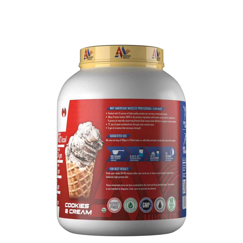 AMERICANZ MUSCLES PROFESSIONAL LEAN MASS 2.7 KG COOKIES & CREAM