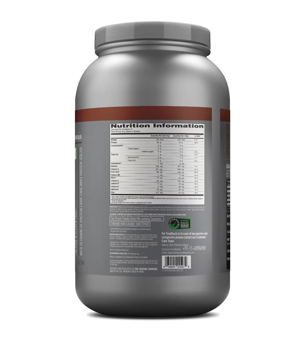 ISOPURE LOW CARB 100% WHEY PROTEIN ISOLATE 1 KG DUTCH CHOCOLATE