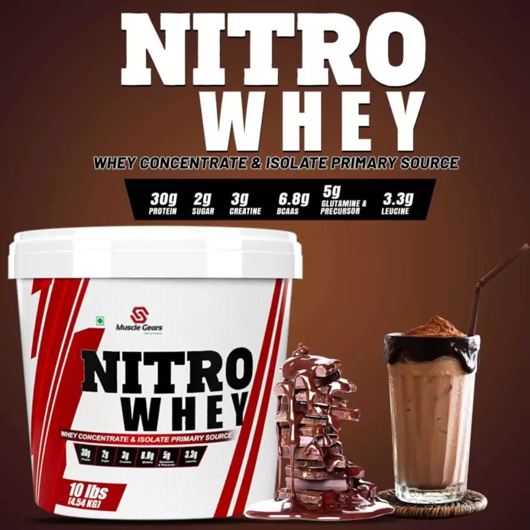 Muscle Gears Nitro Whey 10 Lbs Chocolate image 2
