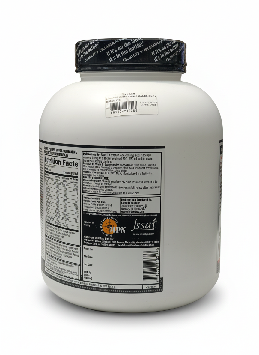 Labrada Muscle Mass Gainer 3 Kg Chocolate - side