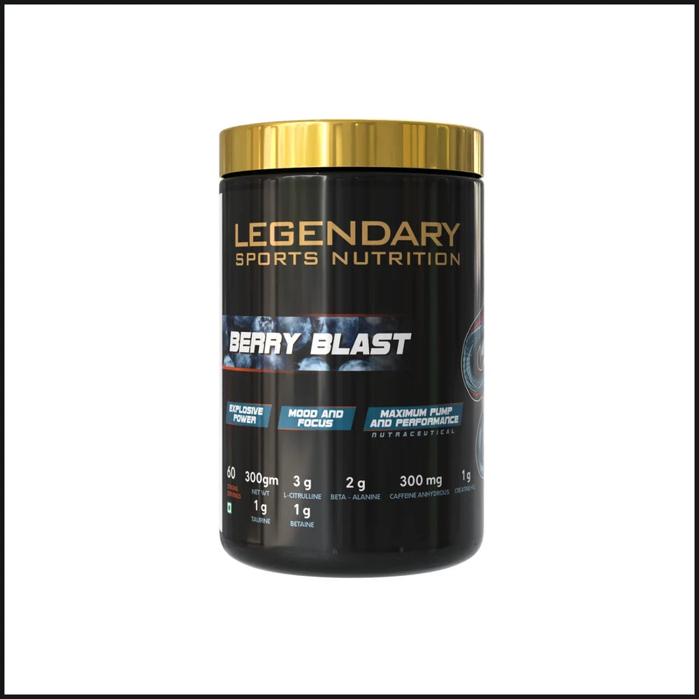 LEGENDARY SPORTS NUTRITION OVERDOSE PRE-WORKOUT 300 GM BERRY BLAST