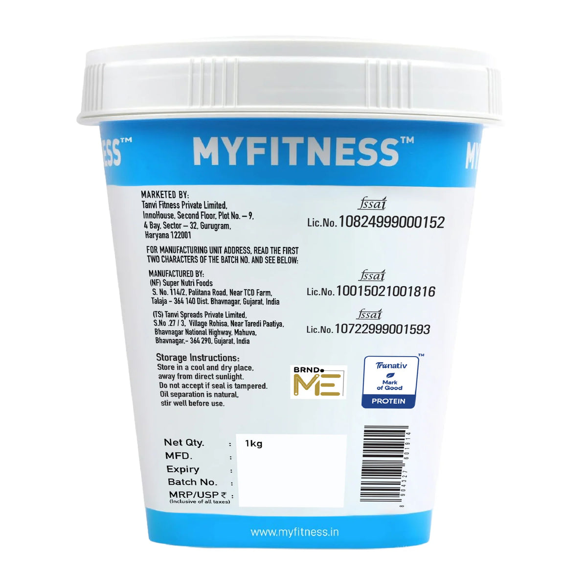 MYFITNESS PEANUT BUTTER 1 KG DARK CHOCOLATE CRISPY