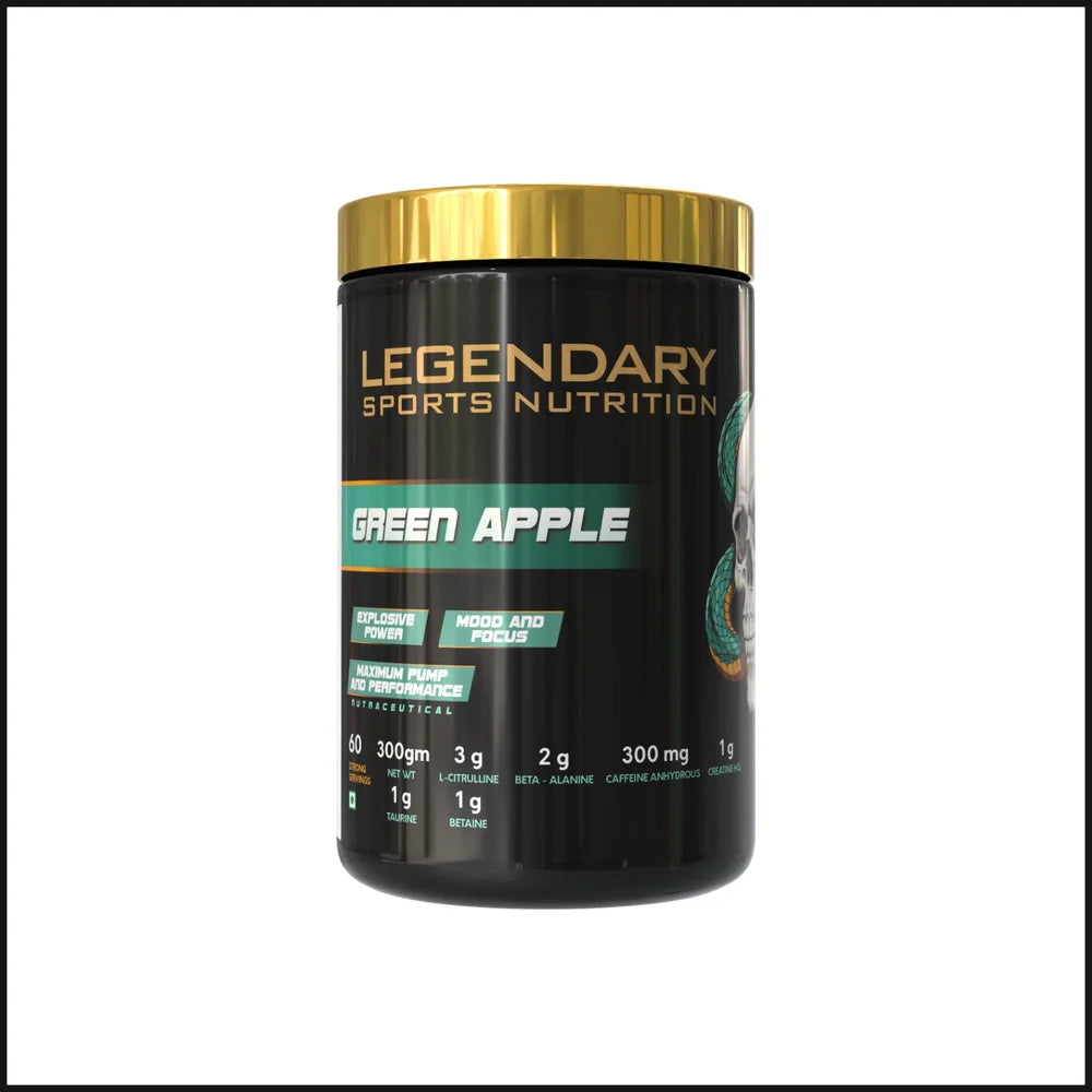 LEGENDARY SPORTS NUTRITION OVERDOSE PRE-WORKOUT 300 GM GREEN APPLE
