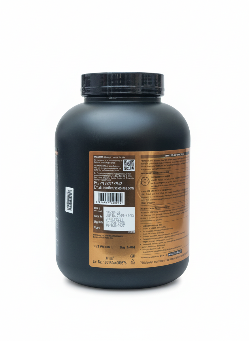 Muscleblaze Biozyme Gold 100% Whey 2 Kg Double Rich Chocolate - side