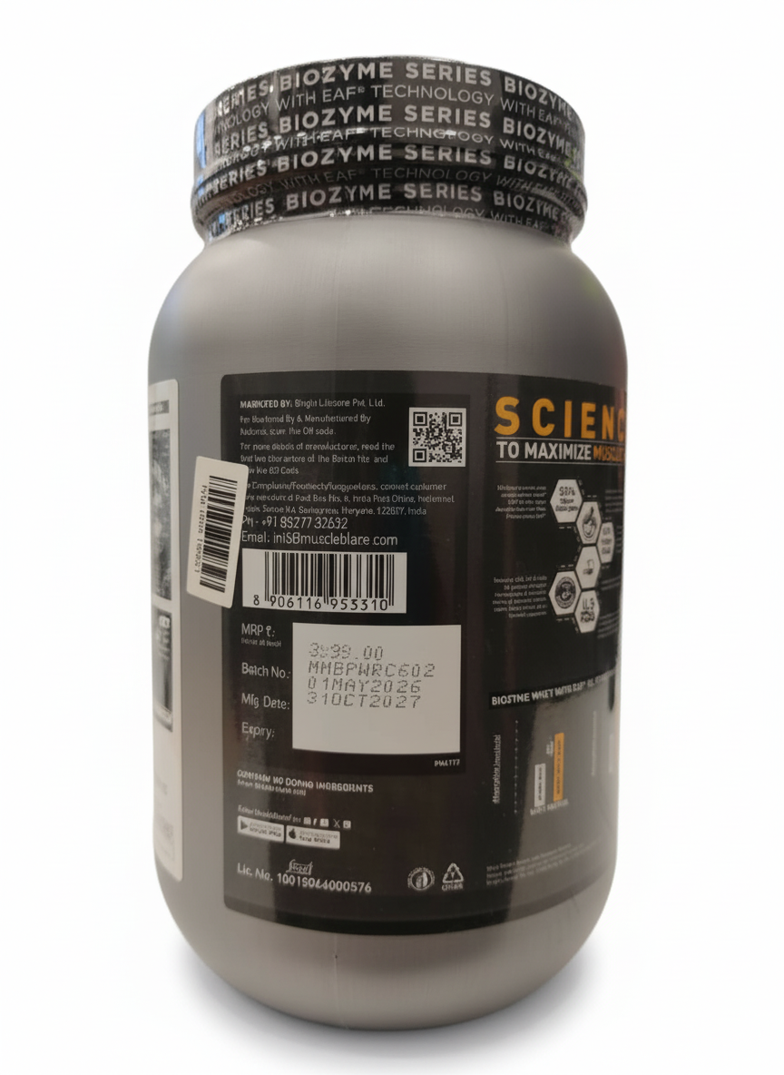 Muscleblaze Biozyme Performance Whey 1 Kg Rich Chocolate - back