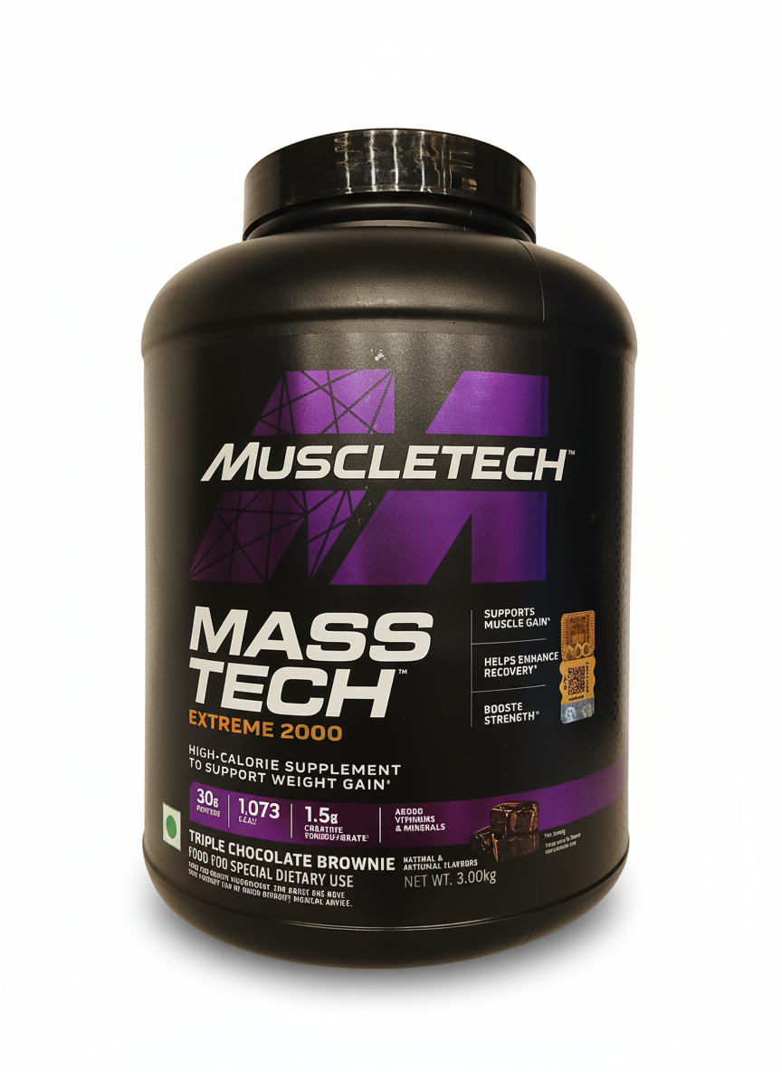 Muscletech Mass Tech Extreme 2000 3 Kg Triple Chocolate Brownie - front