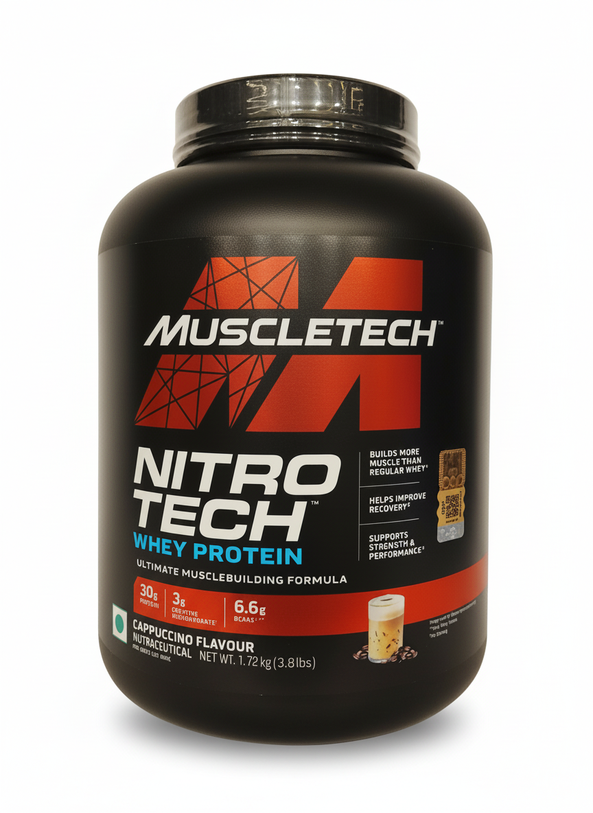 Muscletech Nitrotech Whey Protein 1.72 Kg Cappuccino - front