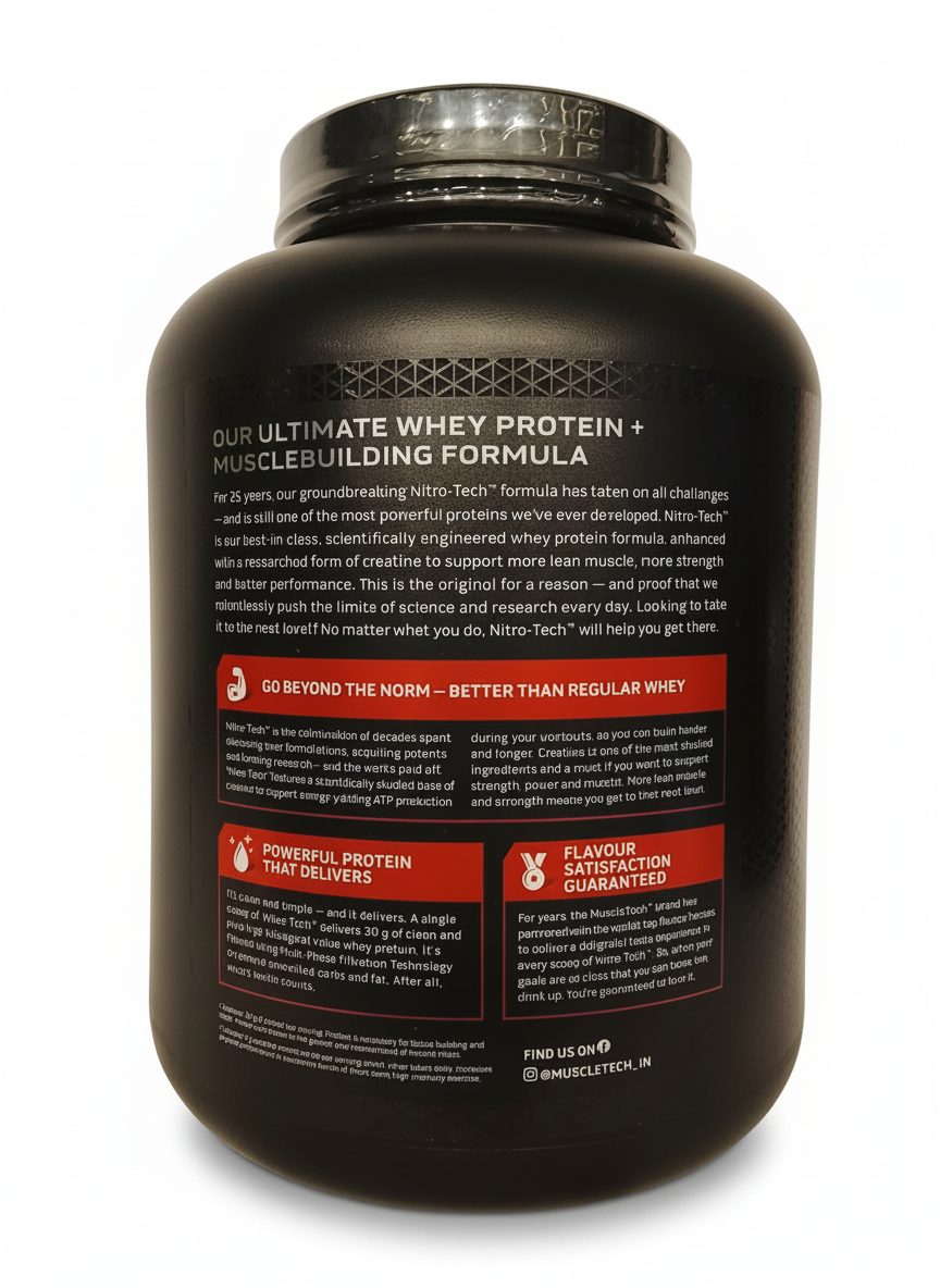 Muscletech Nitrotech Whey Protein 1.72 Kg Cappuccino - side