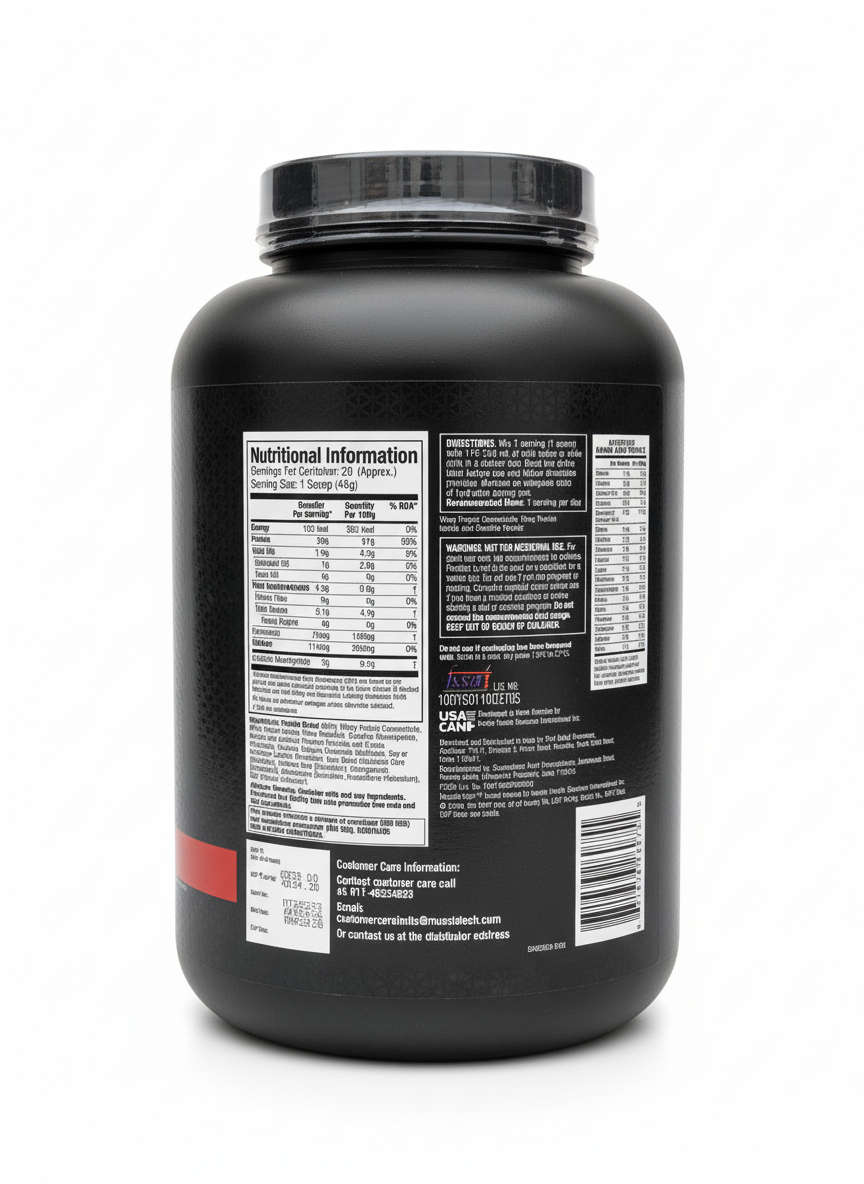 Muscletech Nitrotech Whey Protein 1.72 Kg Cookies & Cream - back