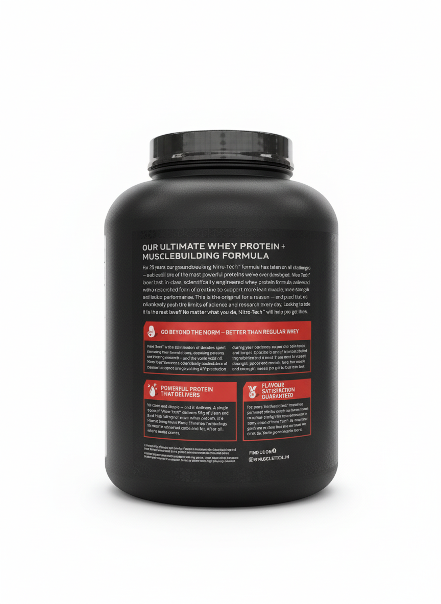 Muscletech Nitrotech Whey Protein 1.72 Kg Milk Chocolate - side
