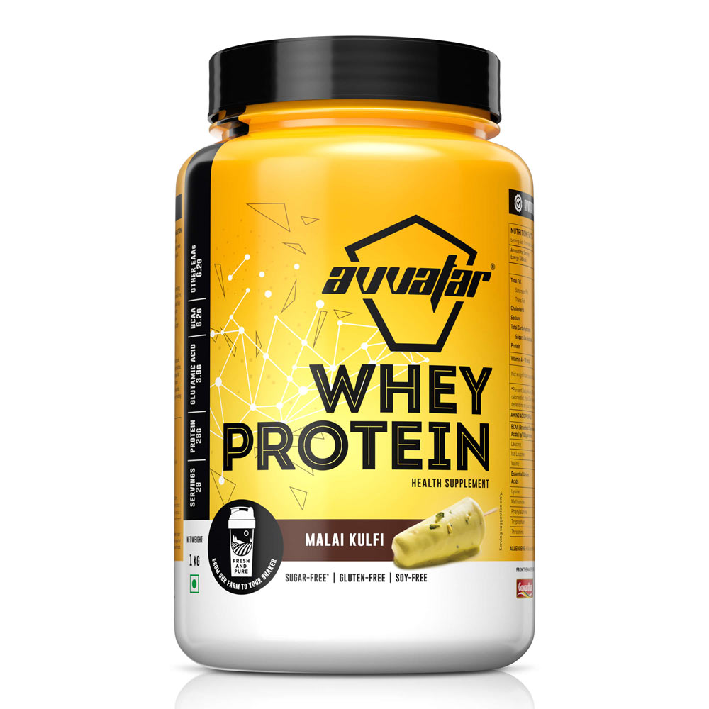 Avvatar Whey 1 Kg Malai Kulfi - Front