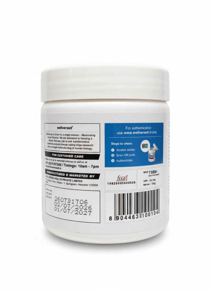 Wellcore Creatine Monohydrate 122 Gm Fruit Fusion - back