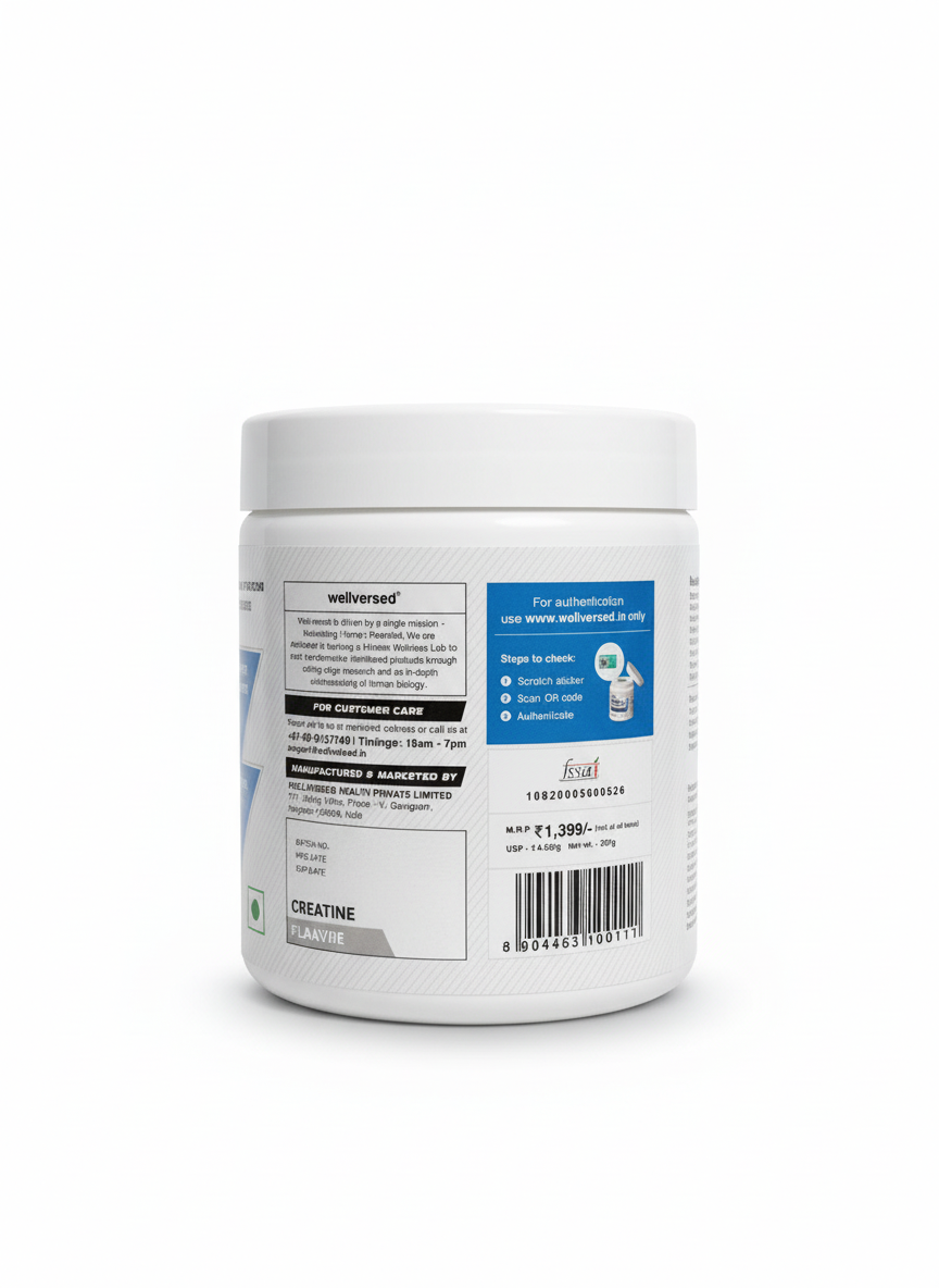 Wellcore Creatine Monohydrate 307 Gm Fruit Fusion - back