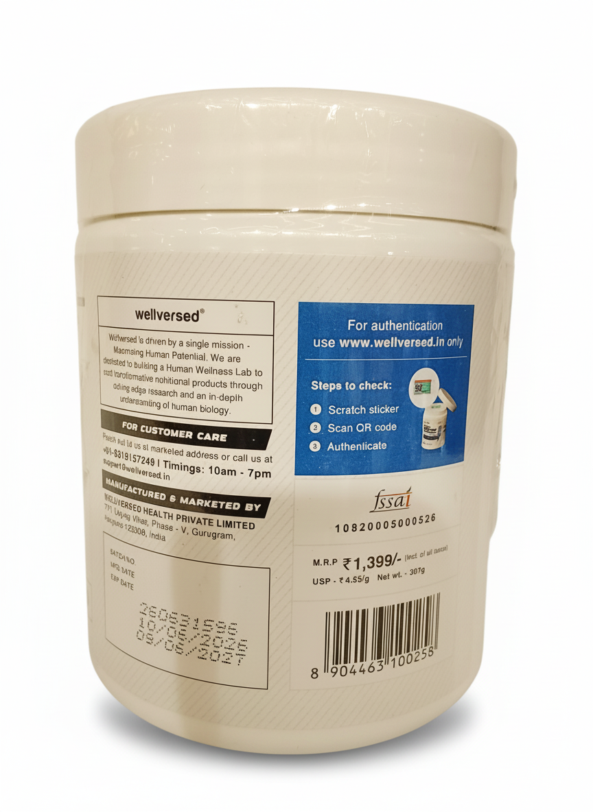 Wellcore Creatine Monohydrate 307 Gm Kiwi Kick - side