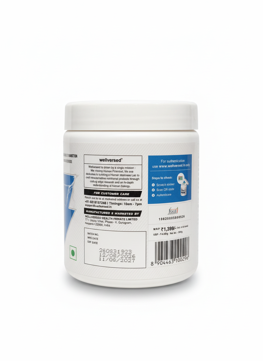 Wellcore Creatine Monohydrate 307 Gm Watermelon Wave - back
