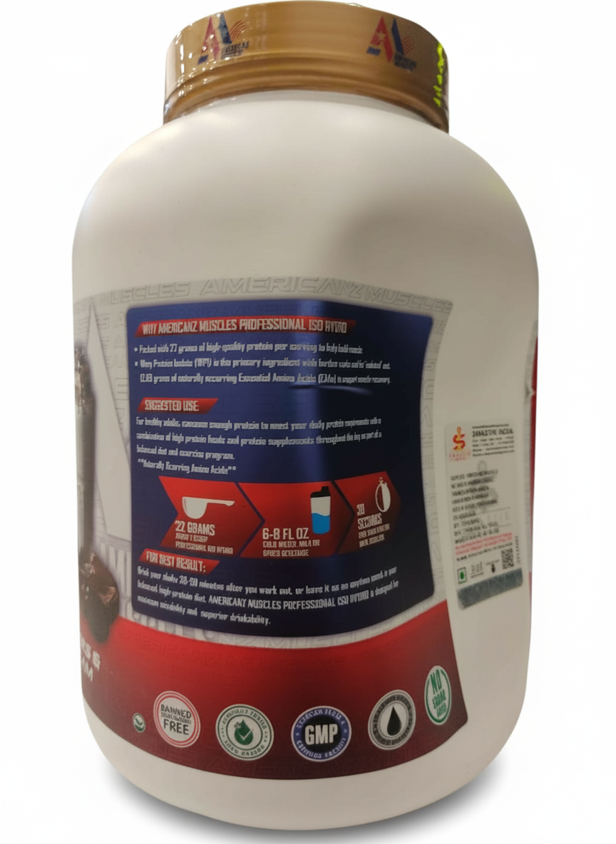 Americanz Muscles Professional Iso Hydro 2.27 Kg Cookies & Cream - side