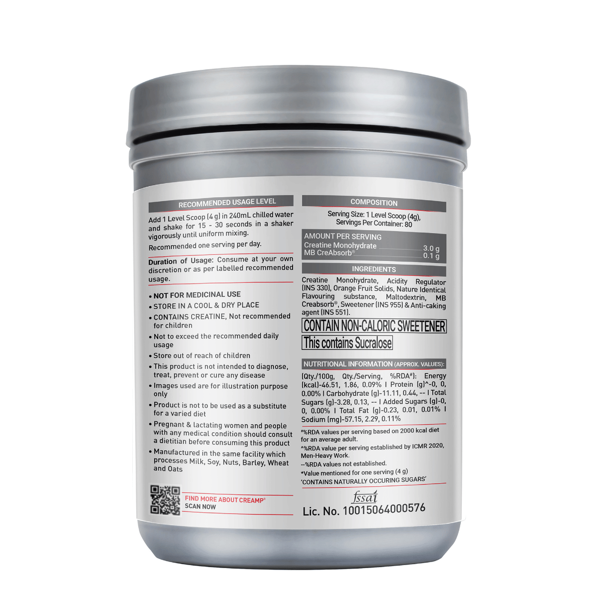 MUSCLEBLAZE CREAMP CREATINE 320 GM LYCHEE SWIRL