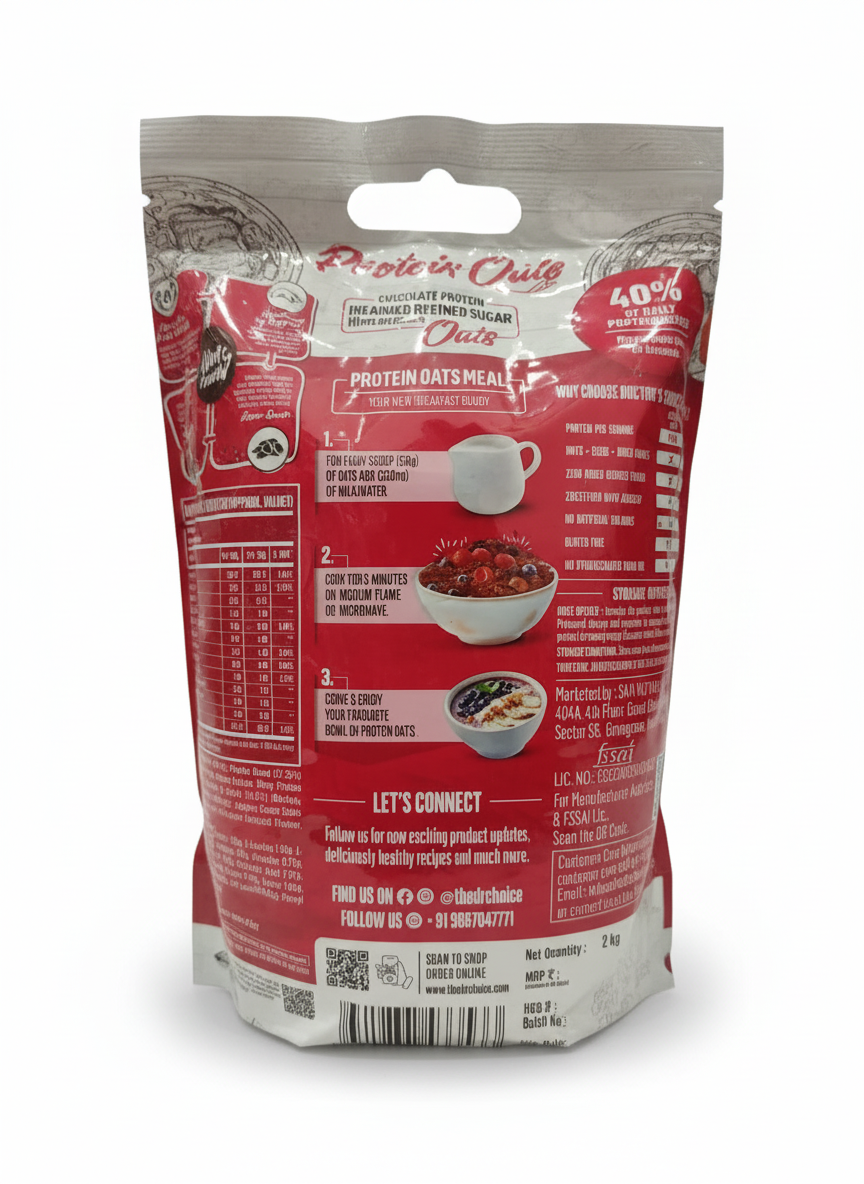 Doctor`S Choice Protein Oats 2 Kg Dark Choco Berry - back