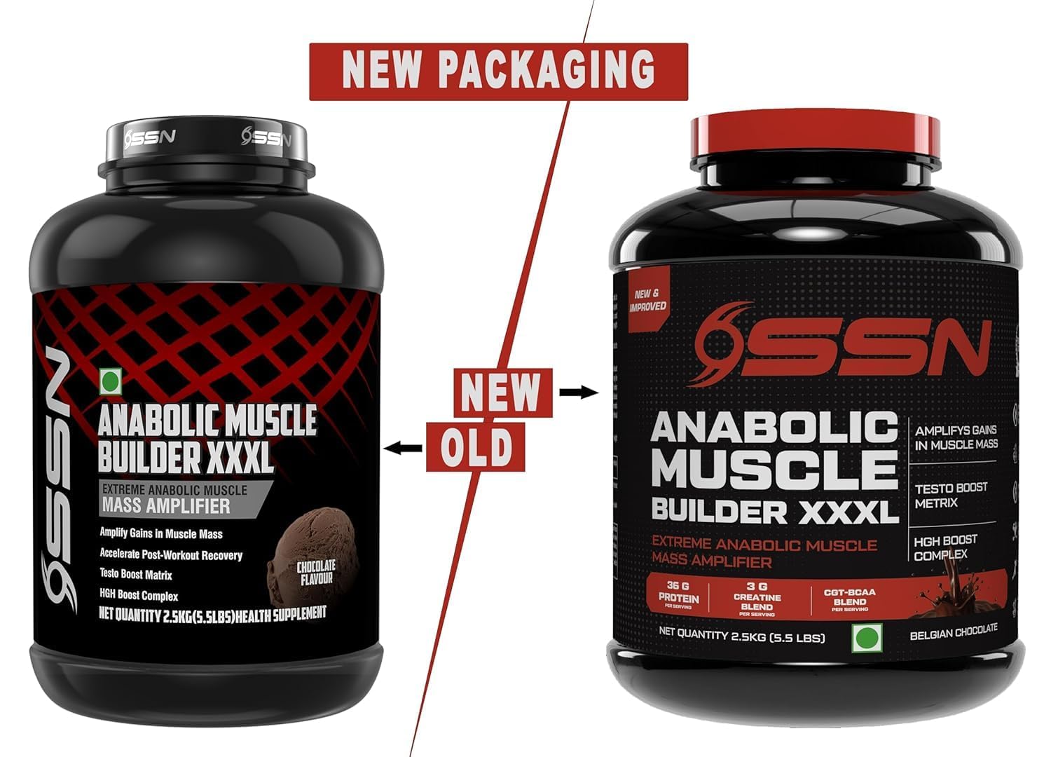 SSN Mass Gainer X-Series Anabolic 2.5kg  Chocolate image 3