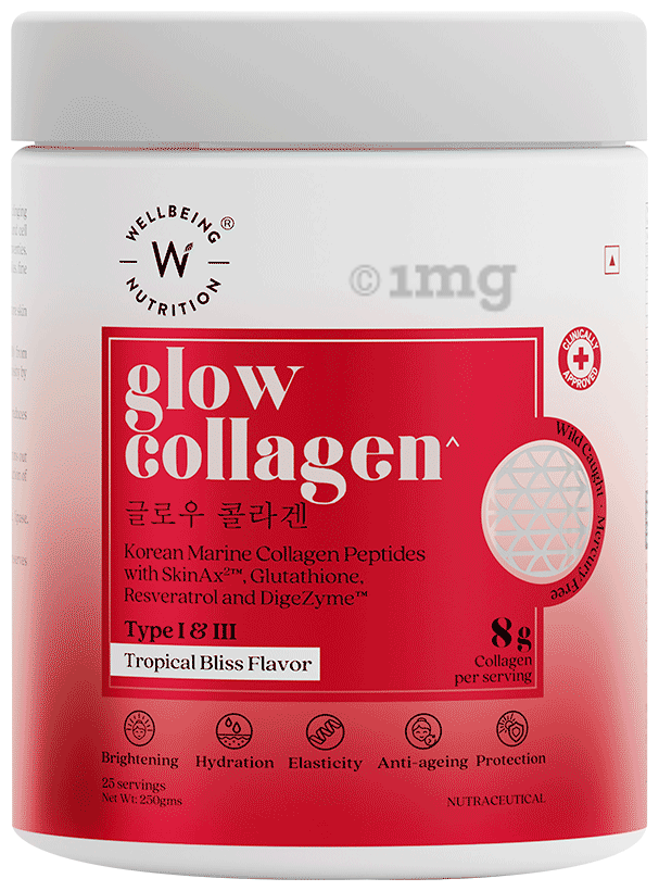Wellbeing Nutrition Glow Collagen 250 Gm Tropical Bliss - front