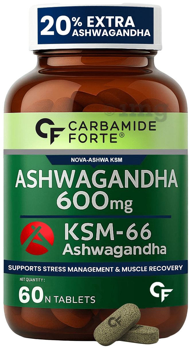 Carbamide Forte Nova Ashwagandha 600 Mg Ksm-66 60 Tablets - front