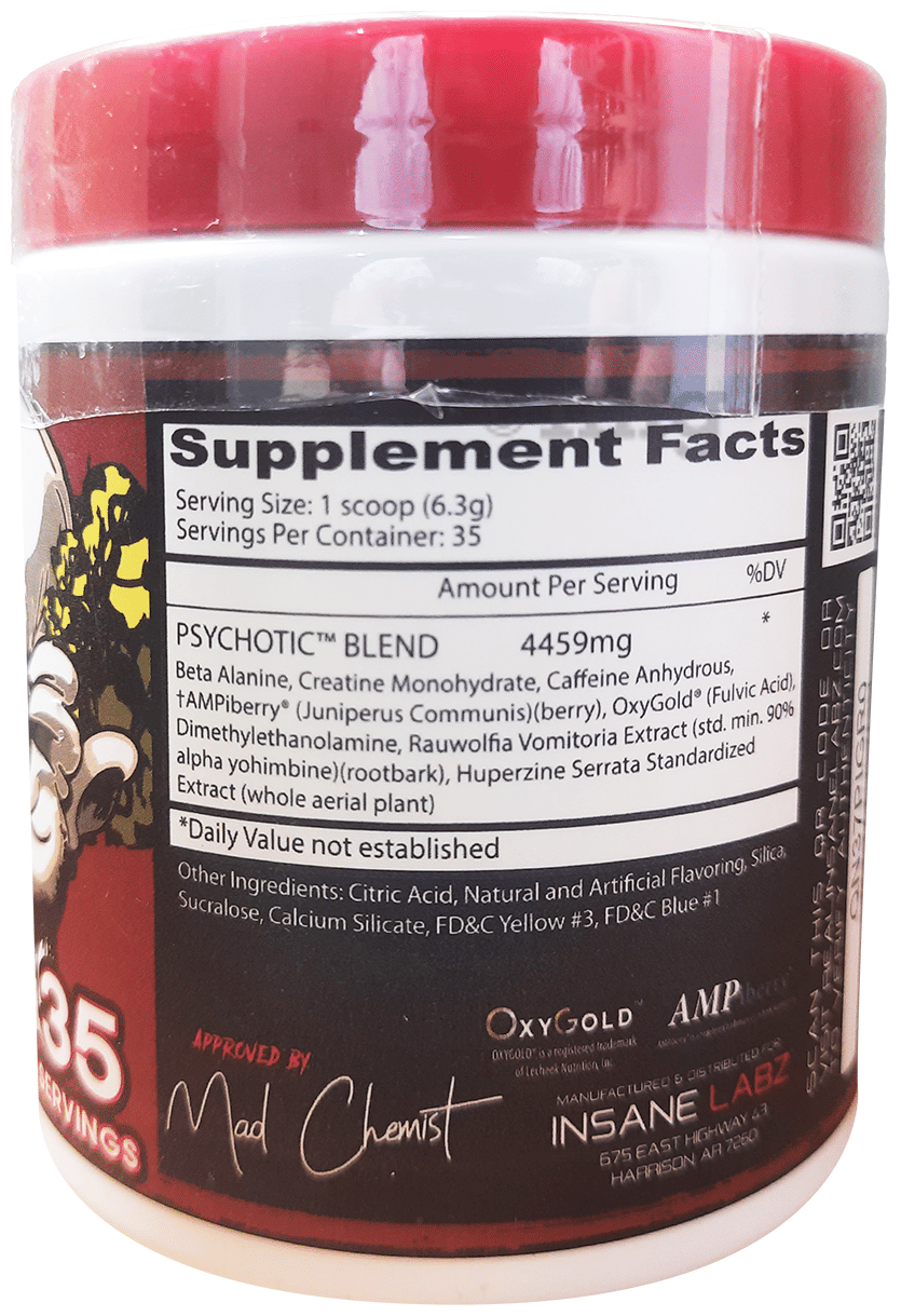 Insane Labz Psychotic Pre-Workout 220 Gm Apple