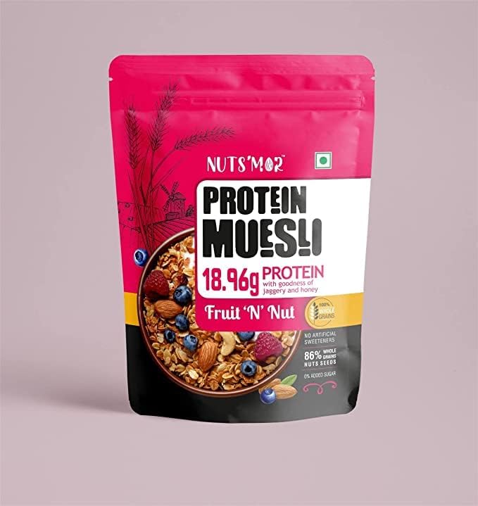 NUTS MOR PROTEIN MUESLI 950 GM FRUIT N NUT