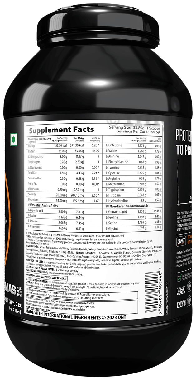QNT Prime Whey 2 Kg Choco Badam