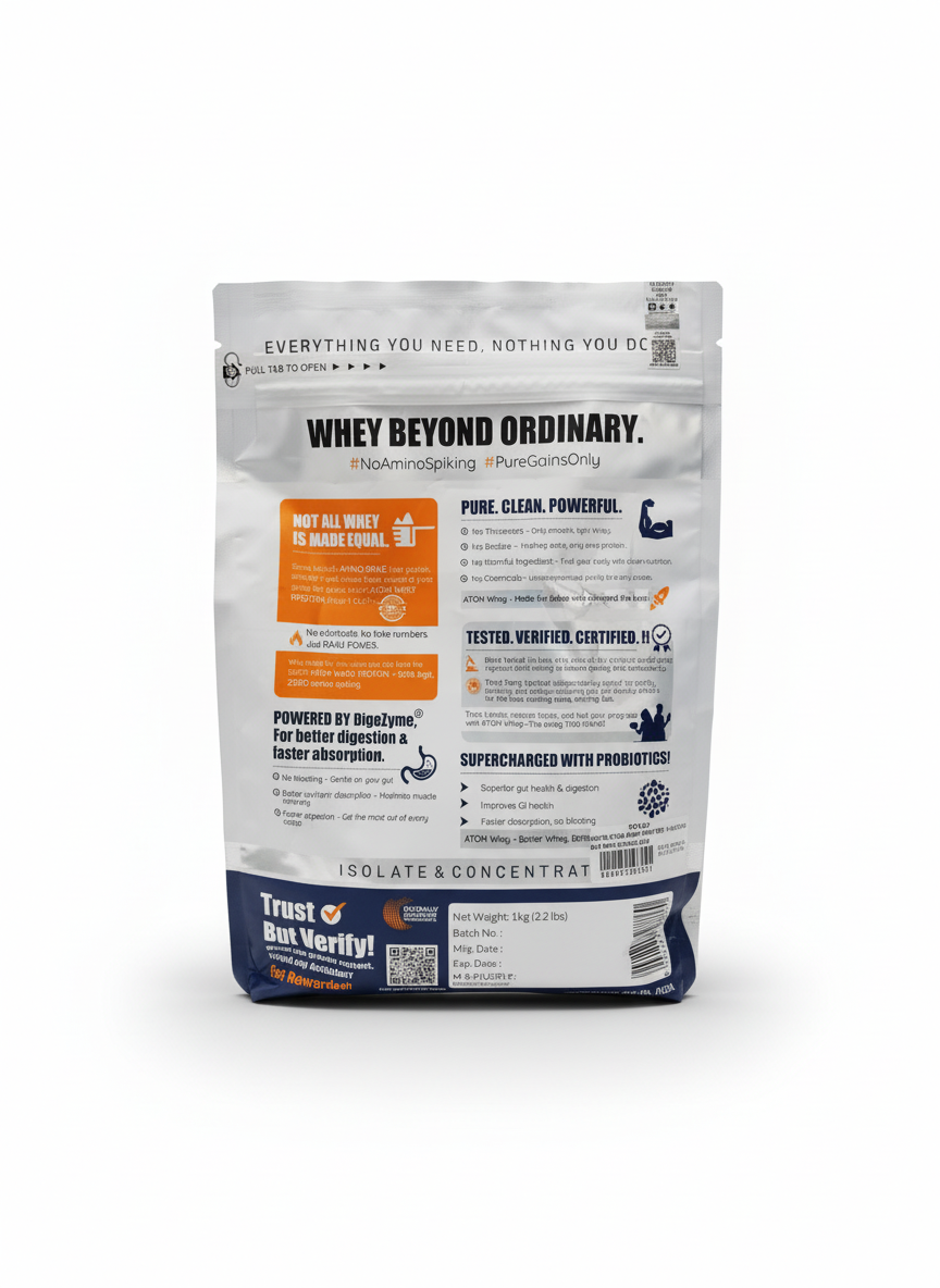 Asitis Atom Whey Protein 1 Kg Double Rich Chocolate - back