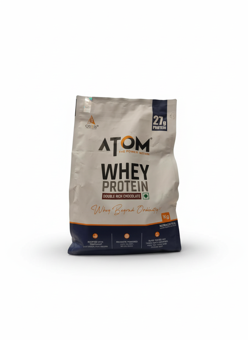Asitis Atom Whey Protein 1 Kg Double Rich Chocolate - front