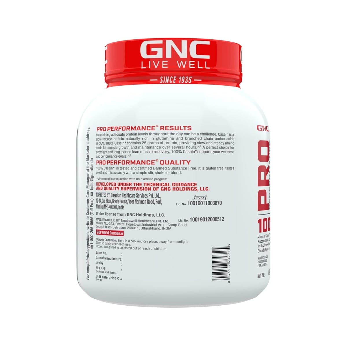 GNC Pro Performance 100% Casein 907 Gm Chocolate Supreme