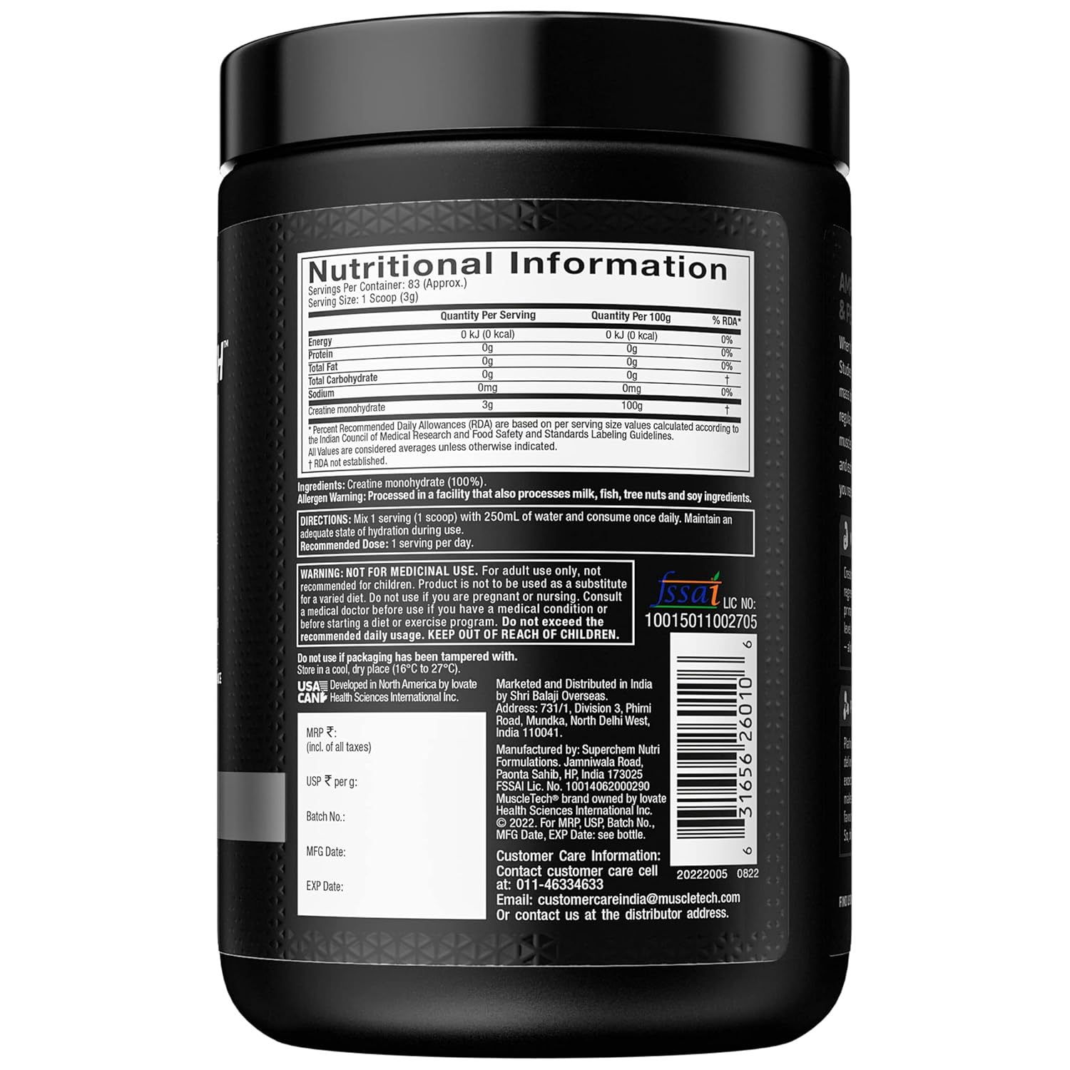 Muscletech Platinum 100% Creatine 83 serv Unflavored image 2