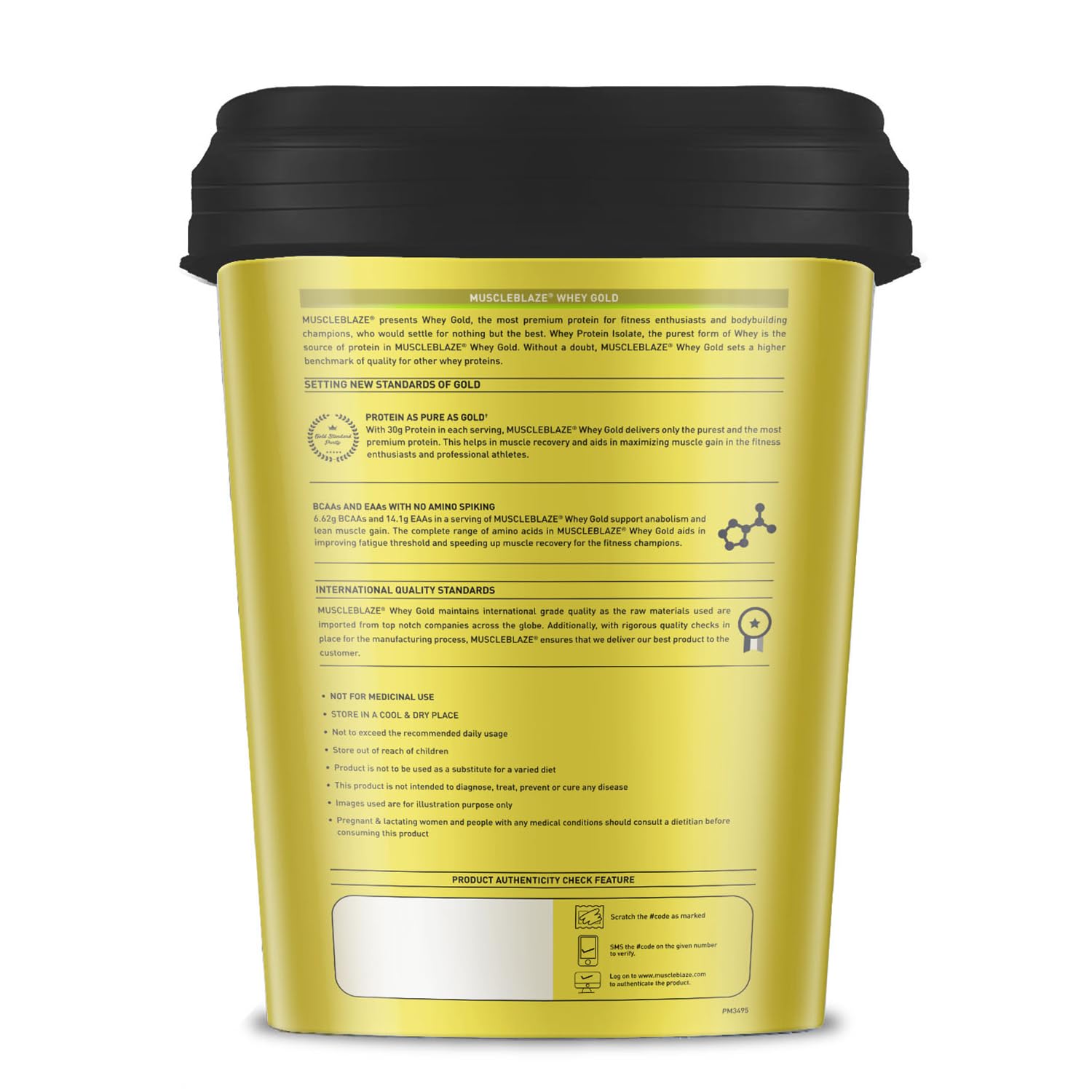 MuscleBlaze Whey Gold, 100% Whey Protein Isolate, Labdoor USA Certified, 30g Whey Protein Per Scoop (Rich Milk Chocolate, 4kg / 8.8lb)