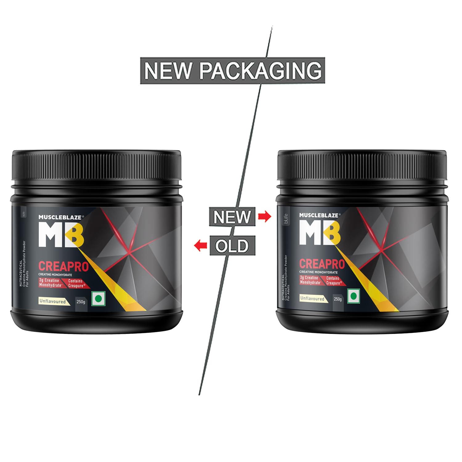 MuscleBlaze CreaPRO Creatine Monohydrate Powder with Creapure, Unflavoured (83 Servings, 250g)