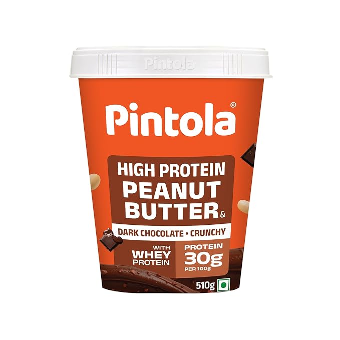 PINTOLA HIGH PROTEIN PEANUT BUTTER 510 GM DARK CHOCOLATE CRUNCHY