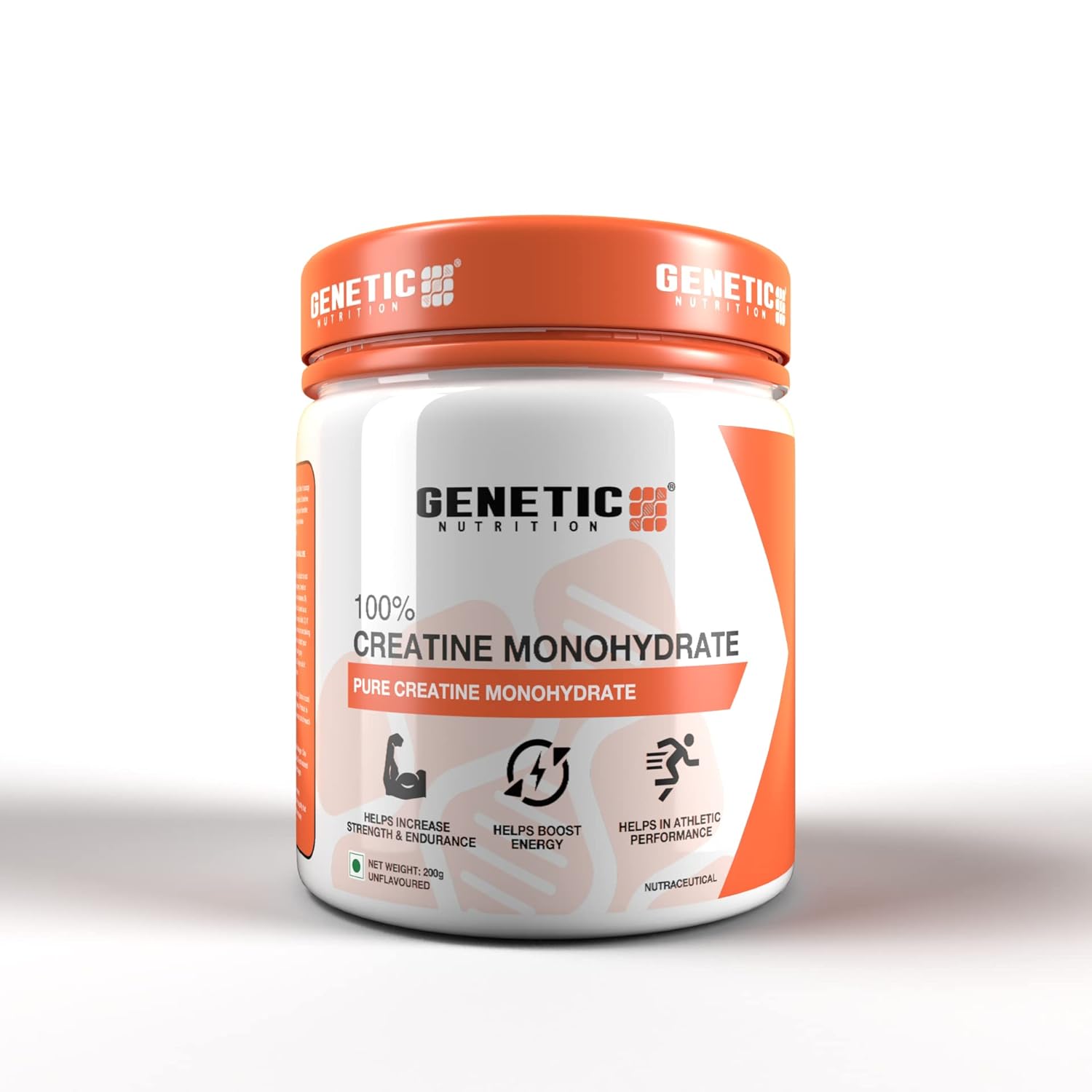 Genetic Nutrition 100% Pure Creatine Monohydrate Powder (Unflavoured)|Pure Creatine Monohydrate Supplement|Helps Increase Strength and Endurance,Helps in Athletic Performance and Boost Energy,200 GM : Amazon.in: Health & Personal Care