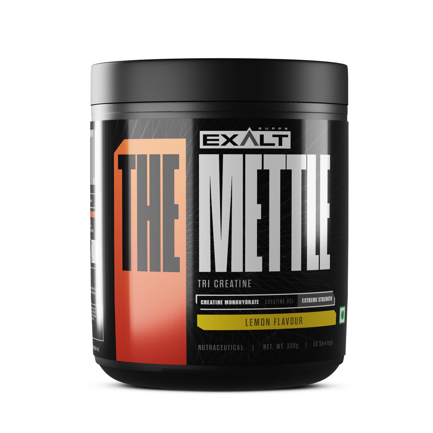 Exalt Supps The Mettle TRI Creatine | 300g | 100 Servings | Creatine Monohydrate | Creatine HCL | Faster Recovery | Extreme Strength (Lemon)