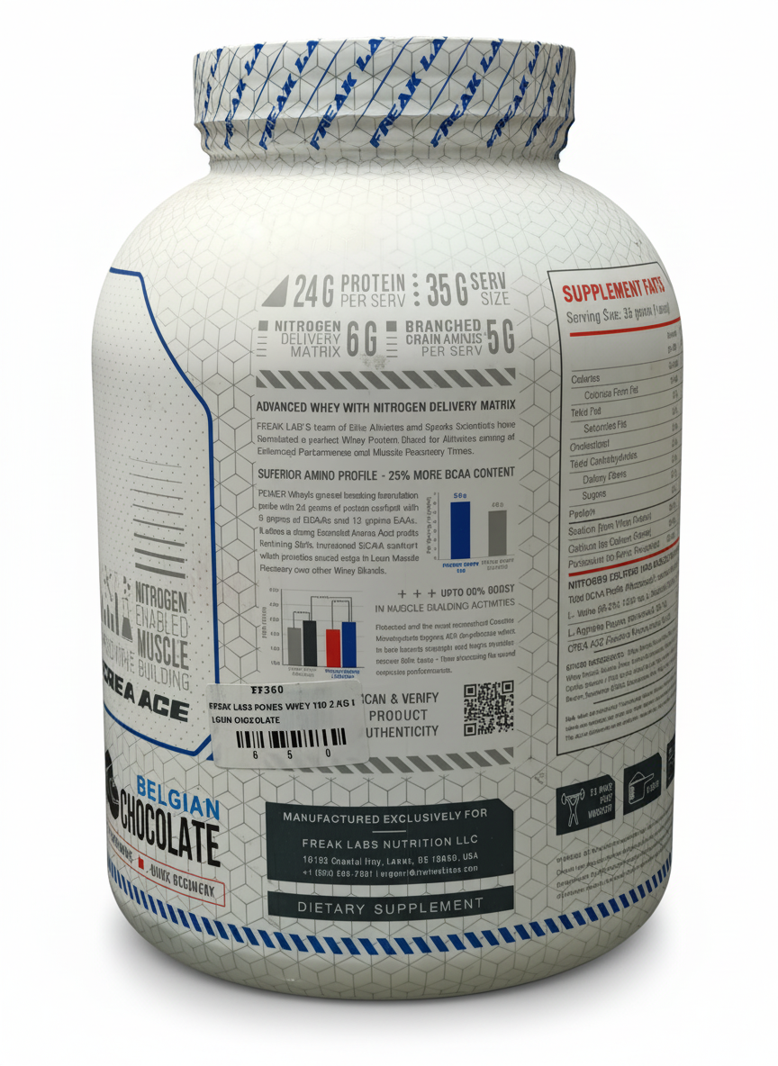 Freak Labs Power Whey 100 2 Kg Belgian Chocolate - side
